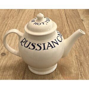Emma Bridgewater Blue White Toast & Marmalade Russian Caravan Teapot Vintage